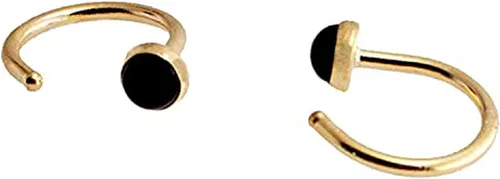 Vista 42 de Half Huggie Gold Hoop Earrings for Girls Women Tiny Cartilage Birthstone Stud Piercing Earring Hypoallergenic Earring Screw Back Dainty Hug Hoops