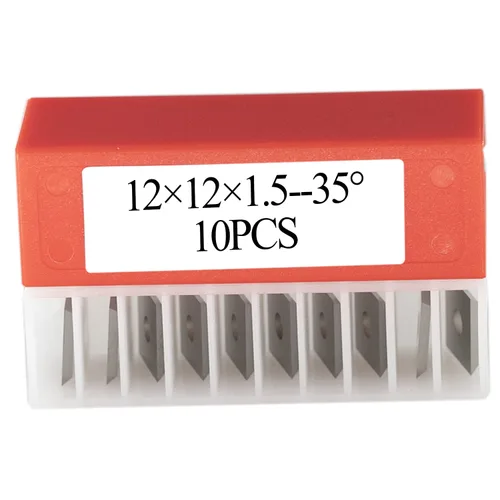 Vista 7 de 0.472 in Plaza Carburo Insertos Cortadores Cuchillos Cuchillos Cuchillos 12 × 12 × 0.059 in-35 ° para carpintería espiral/cepillo helicoidal Cabezal