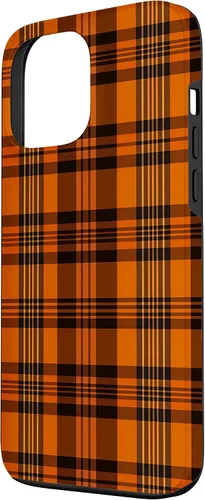 Vista 2 de iPhone 13 Pro Max Fall Plaid Halloween Naranja y Negro Acción de Gracias Otoño Case