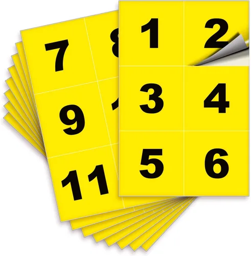 Vista 13 de iSYFIX Calcomanías negras de números consecutivos – 1 a 50, 1 pulgada, 1 juego – Vinilo autoadhesivo de alta calidad ideal para inventario
