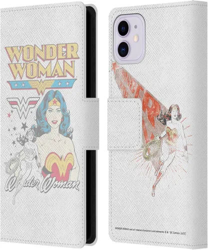 Vista 10 de Head Case Designs Funda de piel con licencia oficial de Wonder Woman DC Comics Logo Vintage Art Book Wallet compatible con Apple iPhone 11 Logotipo
