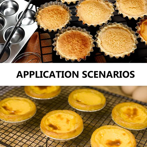 Vista 9 de Hemoton Envoltorio de tarta de huevo, 12 piezas de tarta de huevo, mini moldes de acero inoxidable, mini tartaleta de tartaleta, pastel de tartaleta