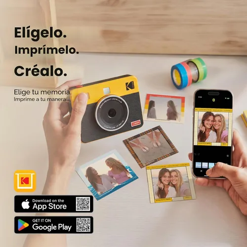 Vista 9 de Kodak Mini Shot 3 Retro 4PASS 2 en 1 Cámara digital instantánea e impresora de fotos (3 x 3 pulgadas) Bluetooth, iPhone & Android Smartphone