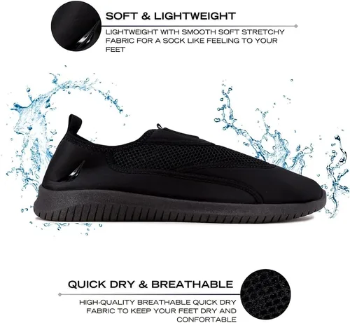 Vista 2 de Nautica Zapatos de agua para hombre y mujer, secado rápido, calcetines acuáticos antideslizantes, cómodos, zapatos descalzos para playa, natación