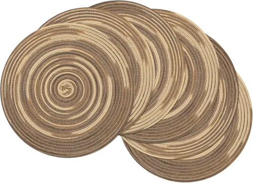 Vista 74 de SHACOS Juego de 4 manteles individuales redondos lavables de 15 pulgadas, de algodón, poliéster, trenzados, para mesa de comedor, boda, decoración