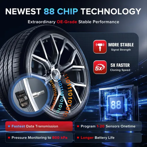 Vista 3 de Autel TPMS MX Sensor 315 433Mhz 2en1 Sensores de Neumáticos, Nivel OE Presión-Liberación Universal 100% Programable por TPMS Tool TS408S TS501 PRO