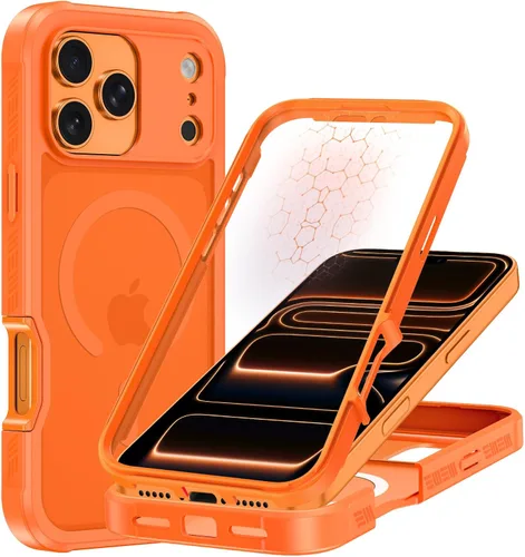 Vista 46 de Hekodonk Funda para iPhone 15 Pro Max, compatible con Magsafe [protector de pantalla de vidrio templado integrado y protección de lente de cámara]