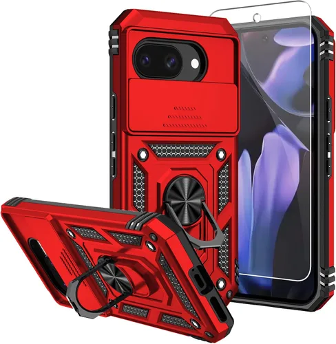 Vista 20 de Funda para Pixel 7a, con protectores de pantalla y funda para cámara, [grado militar] de 16 pies. Funda protectora probada contra caídas con soporte