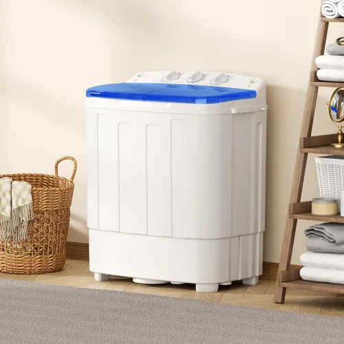 Vista 2 de INTERGREAT - Lavadora portátil, lavadora portátil de 18 libras con ciclo de centrifugado y secadora, lavadora semiautomática combinada
