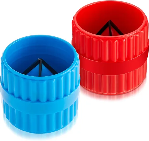 Vista 8 de 2 piezas de tubos de escariador interior y exterior, herramienta de chaflán de tubería de desbarbado para tubos de PVC PPR cobre latón aluminio Negro