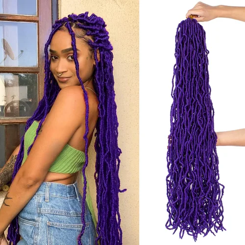 Vista 25 de Extensiones de pelo sintético, estilo diosa, rizado, ondulado, trenzas, pre-rizado, suave, para mujeres
