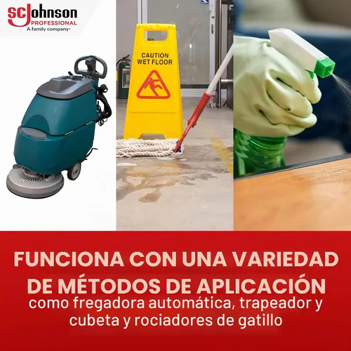 Vista 5 de SC Johnson Professional Limpiador de suelos y superficies de pH neutro resistente, concentrado de limpiador de pisos, botella de 32 onzas líquidas