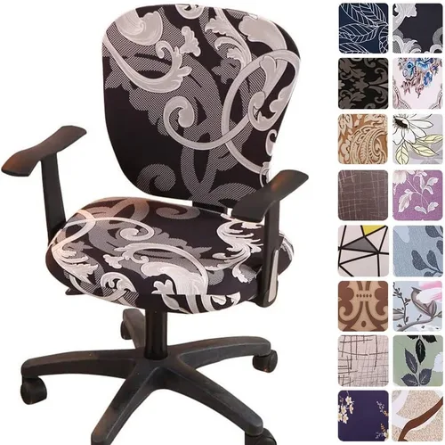Vista 23 de Melaluxe - Funda para silla de oficina de computadora, funda universal protectora y elástica, cubierta elástica para silla giratoria