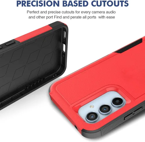 Vista 90 de Jeylly Compatible con Samsung Galaxy A22 5G Funda, Funda Samsung A22 5G con 2pcs protectores de pantalla de vidrio templado