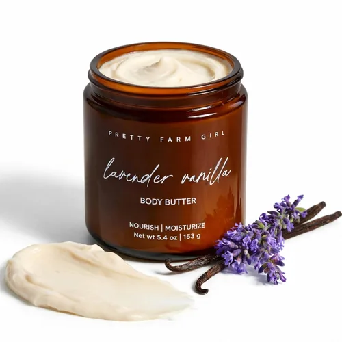 Vista 10 de Pretty farm girl Tallow + Tansy Body Butter - Hidratante batido con hierba seca alimentada con pasto y tanaceto azul - Hidratación no grasa