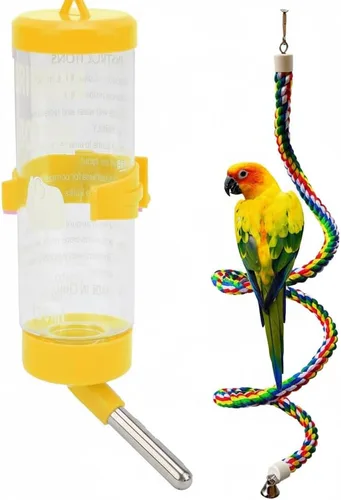 Vista 8 de Perca para pájaros, perca de cuerda para pájaros y percha de cuerda, perchas para pájaros para jaula, perca de cuerda para conures, loros, cacatúa