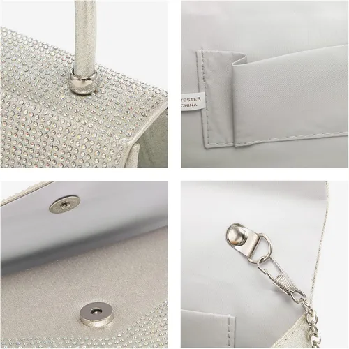 Vista 6 de Dasein Bolso de noche para mujer, embragues de fiesta, bolsos de boda, cóctel, baile de graduación, bolsos con purpurina esmerilada