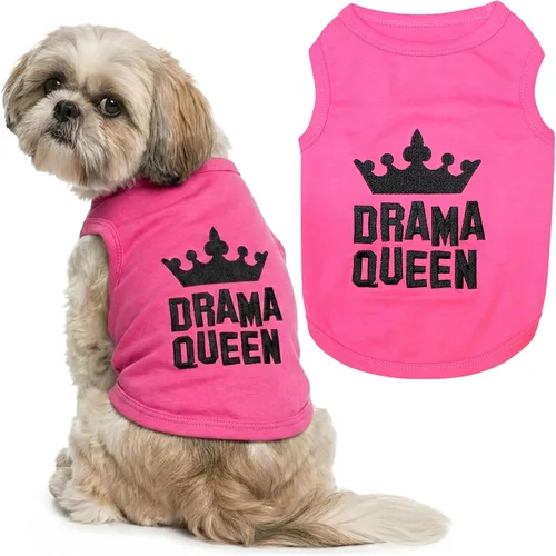Vista 19 de Parisian Pet Camiseta para perro – Bordado 'All Bark No Bite ' 100% algodón, ropa para perros – Chaleco sin mangas para mascotas – Camisas lavables