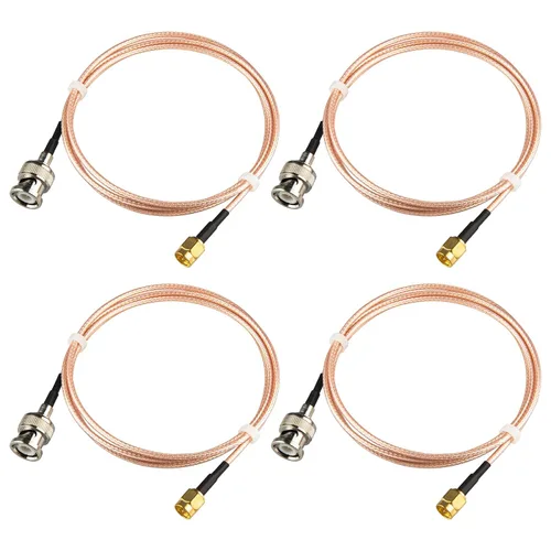 Vista 9 de BNC macho a SMA macho Conectores 3.28 pies (3.3 ft) RG316 Cable coaxial de baja pérdida 50ohm BNC a SMA Macho Adaptador