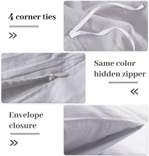 Vista 233 de NEXHOME PRO Funda de edredón Twin XL 100% algodón lavado, transpirable, duradera, texturizada, similar al lino, juego de ropa de cama para el hogar