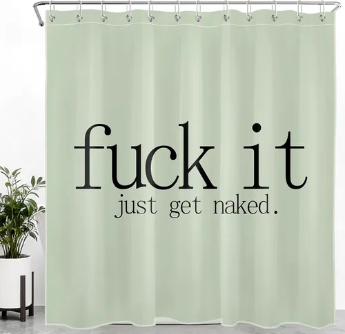 Vista 20 de LB Fuck It Get Naked - Cortina de ducha pequeña de 48 x 68 pulgadas, forro de cortina de ducha en blanco y negro, cortina de ducha estrecha