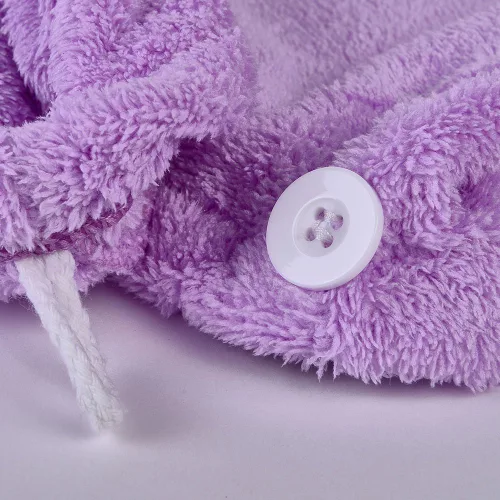 Vista 7 de YYXR Toalla de secado de pelo de microfibra ultra absorbente torsión turbante de pelo de secado Cap Envoltura para el cabello Púrpura
