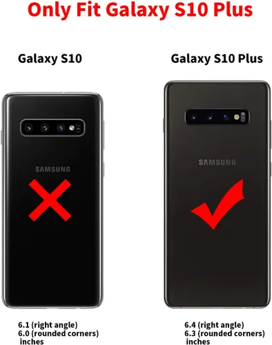 Vista 2 de Funda para Samsung Galaxy S10 Plus, piel sintética delgada, a prueba de golpes, ligera, de poliuretano termoplástico, carcasa protectora híbrida