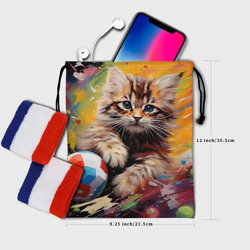 Vista 111 de Bolsa de agarre de gimnasia de piel de animal, bolsa de gimnasia con cordón ajustable, bolsa de cuerda para fauna silvestre, Mariposas Galaxy