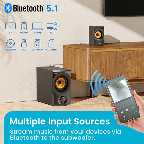 Vista 4 de Sistema de altavoces Bluetooth 2.1 de audio acústico