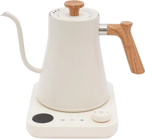 Vista 10 de Hervidor eléctrico de cuello de cisne, hervidor de control de temperatura, cafetera de 0.9 L con base de calefacción para hogar, oficina, hotel