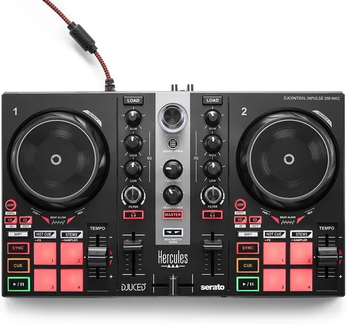 Vista 7 de Hercules DJControl Inpulse 200 MK3 - Controlador de DJ ideal con Serato