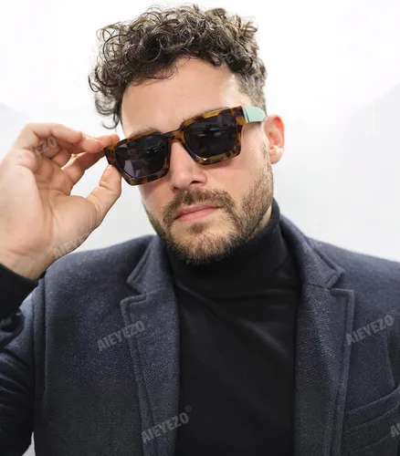 Vista 79 de AIEYEZO Gafas de sol cuadradas para mujeres y hombres, gafas de sol cuadradas con montura gruesa, estilo de diseñador simple