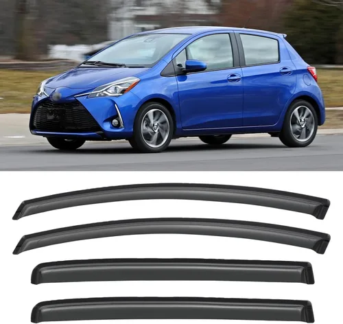 Vista 117 de YQAUTEC - Viseras para ventana, protectores contra la lluvia, compatibles con Subaru WRX 2015-2021, deflectores de viento para ventanas, viseras