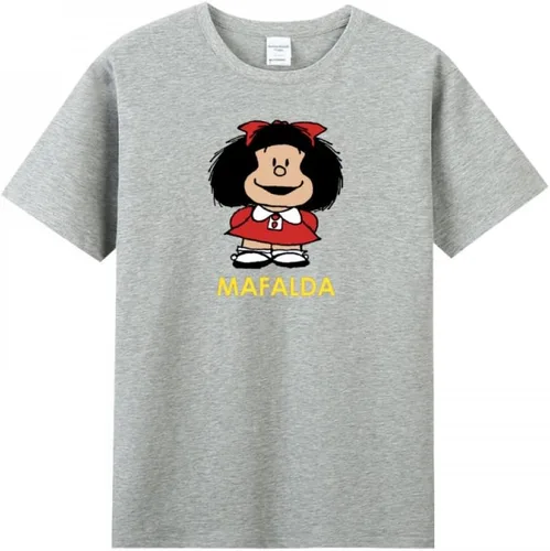 Vista 4 de Camiseta de manga corta Hello Mafalda para mujer adulta Negro