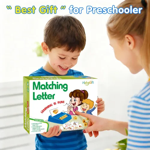 Vista 8 de HahaGift Juguetes educativos para niños de 3 a 5 años, juegos de aprendizaje de letras coincidentes, actividades ideales para regalo de Navidad