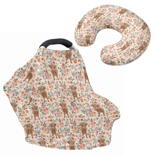 Vista 9 de Cactus Aztec Cowboy - Funda elástica para asiento de coche + funda de almohada para bebés, 2 paquetes de carritos de compras multiusos, silla alta