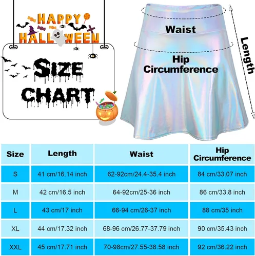 Vista 4 de Parte superior metálica sin mangas falda plisada con diadema para raves de Halloween cosplay