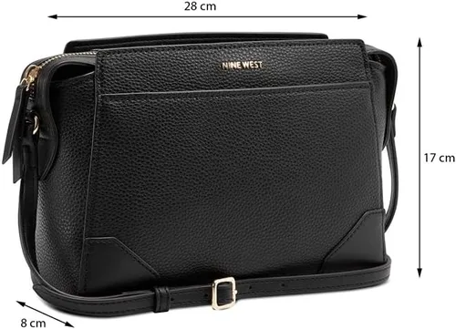 Vista 5 de NINE WEST Brooklyn Jet Set Crossbody, Negro