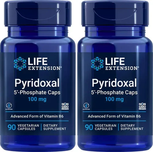Vista 10 de Life Extension Pyridoxal 5'-Fosfato 100 mg P5P – Vitamina esencial B6 para la salud del corazón, los nervios y los ojos – Suplemento de glucosa
