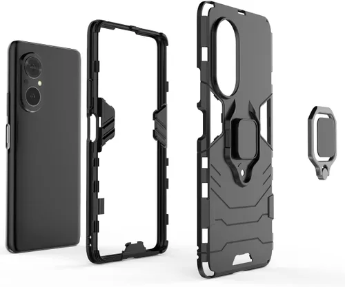 Vista 4 de Funda para Honor 50 SE, soporte magnético para coche para Huawei Nova 9 SE JLN-LX1 JLN-A00 Case Negro