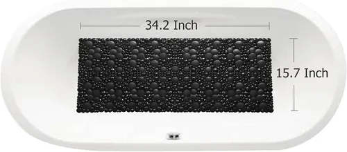 Vista 5 de Tapete extra largo de ducha para bañera de 34.2 x 15.7 pulgadas Negro