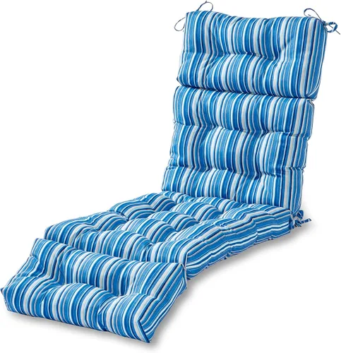 Vista 25 de Greendale Home Fashions Cojín para tumbona exterior de 72 x 22 pulgadas, Adobe Stripe