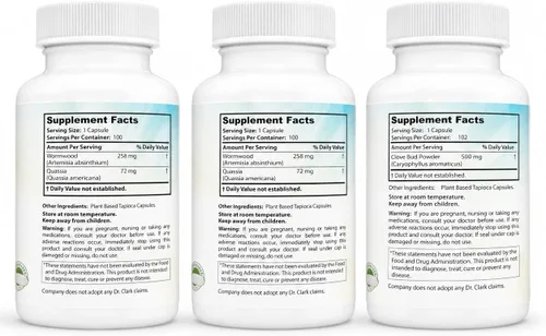 Vista 2 de Dr Clark Store Kit de apoyo y limpieza intestinal, cápsulas vegetarianas