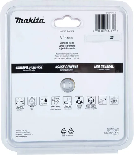 Vista 3 de Makita E-02674 Hoja de diamante de 5", borde continuo, uso general
