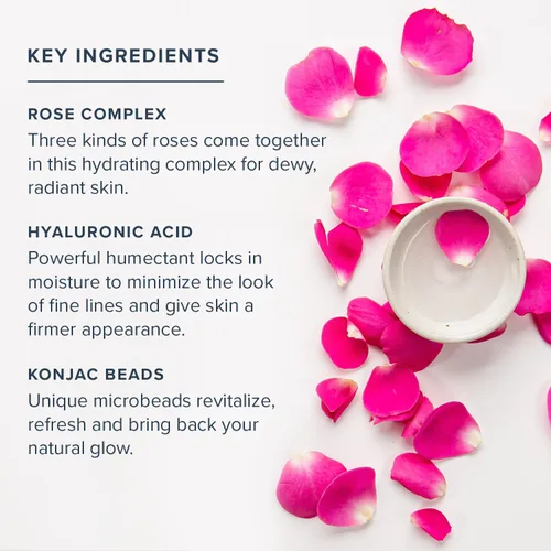 Vista 4 de HERITAGE STORE Máscara facial de gelatina de agua de rosas, tratamiento hidratante para pieles mixtas secas, la máscara facial de gel bloquea