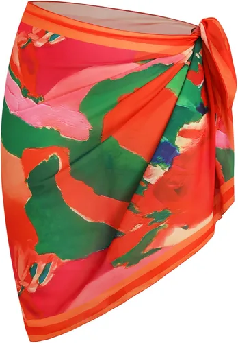Vista 9 de ZAFUL - Pareo de mujer, pareo de playa, pareo transparente para bikini, pareo de gasa para traje de baño 0- Café