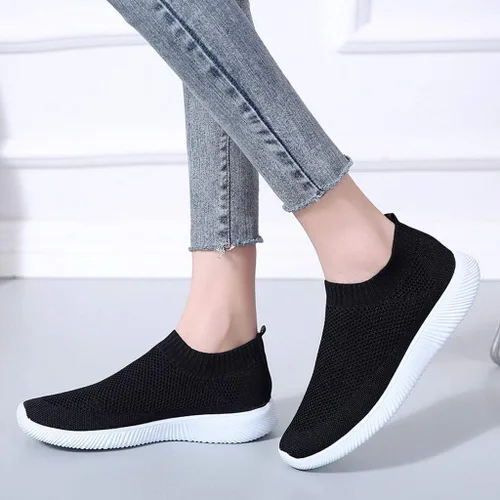 Vista 6 de Zapatos deportivos para caminar para mujer, plataforma de malla transpirable, plataforma de color para otoño, a la moda, sencillos, cómodos