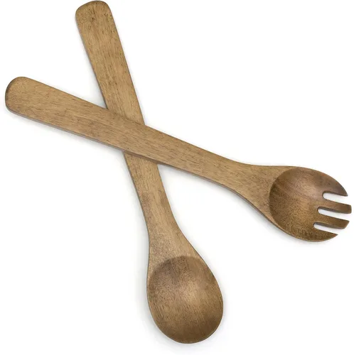 Vista 7 de Lipper International Servidores de ensalada redondos de acacia, 13" de largo, un par