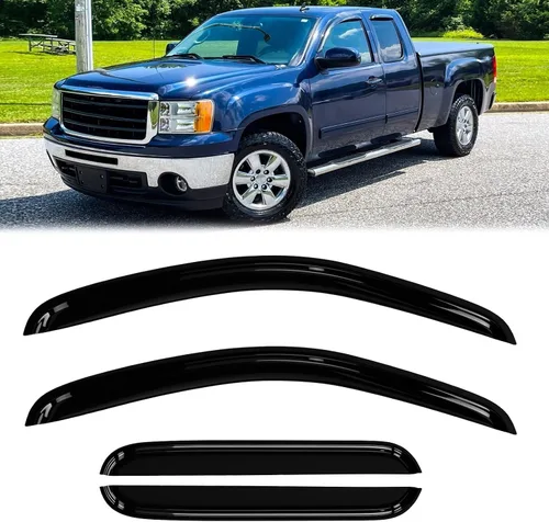Vista 74 de Protectores de lluvia de ventana para Ford F150 SuperCab 2004-2014 2 piezas deflector de ventana para 09-14 F-150 con 2 puertas delanteras