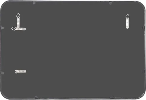 Vista 5 de HomGarden Espejo de baño cuadrado moderno de 24 x 36 pulgadas con marco de metal negro, esquina redonda, espejo montado en la pared para baño